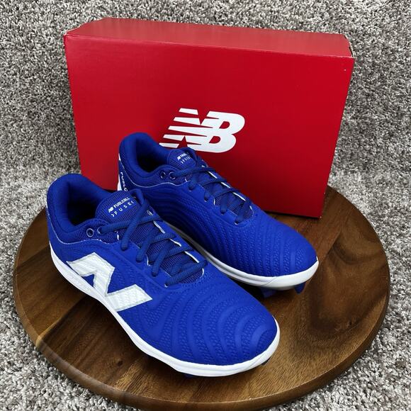 Size 8 - New Balance Women’s FuelCell Fuse V4 Molded Softball Shoe Blue White - Picture 1 of 12